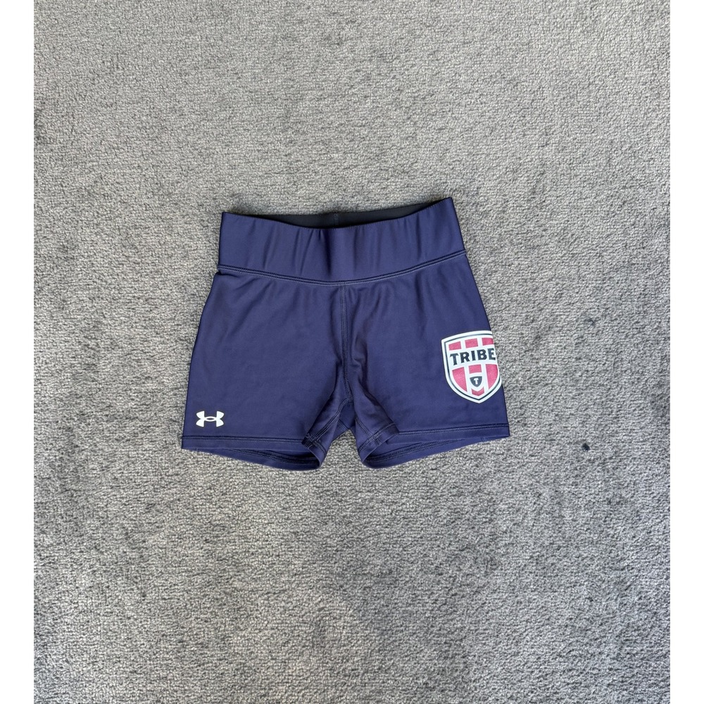 Under Armour HeatGear Navy Blue Compression Athletic Shorts Tribe Graphic Small